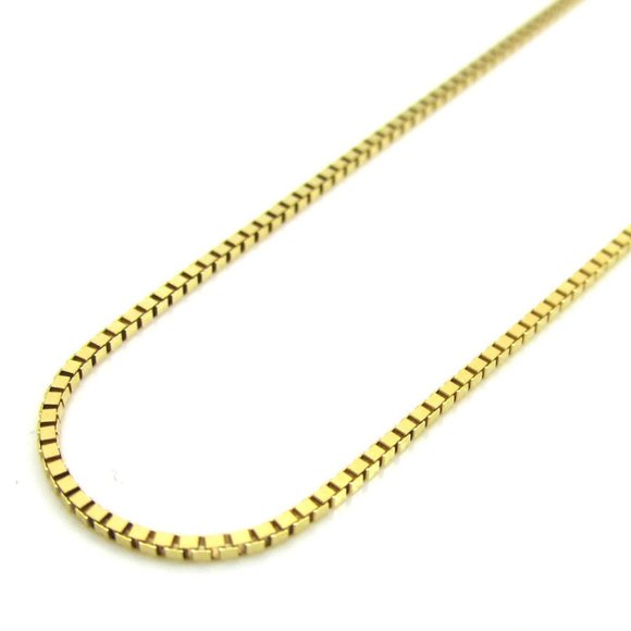 10K YELLOW REAL GOLD SKINNY BOX LINK CHAIN 20 INCH 1.7gr - Picture 1 of 4